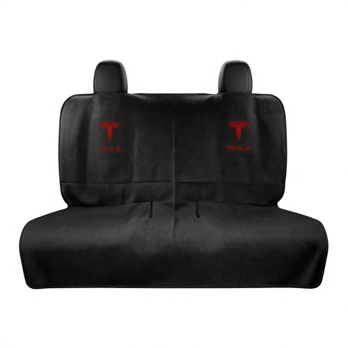 Fawyn Tesla Seat Covers for Model 3/Y/X/S – Sweat-Resistant Back Seat Towel Protector for Kids, Pets & Dogs – Easy Install 3-Seconds, Roll-Up Storage